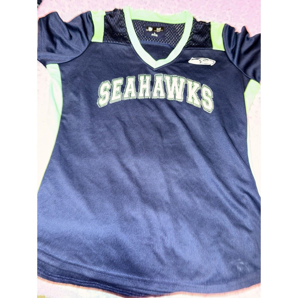 Seattle Seahawks NFL Team Apparel Women's Football Jersey Large Navy